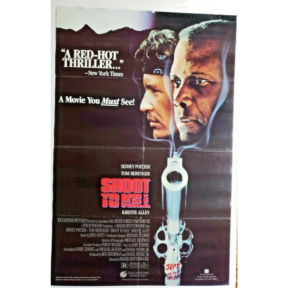 1987‎ Shoot To Kill Original Movie Poster Sidney Poitier, Tom Berenger 195